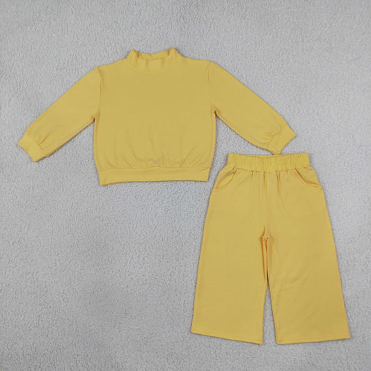 Sibling Baby Girl Kids Long Sleeves Shirts Pockets Pants Mock Neck Sets Cotton Clothes