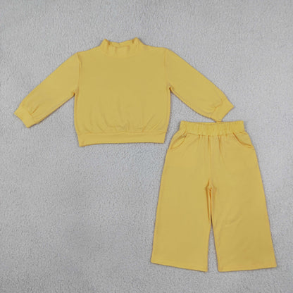 Sibling Baby Girl Kids Long Sleeves Shirts Pockets Pants Sets Cotton Clothes