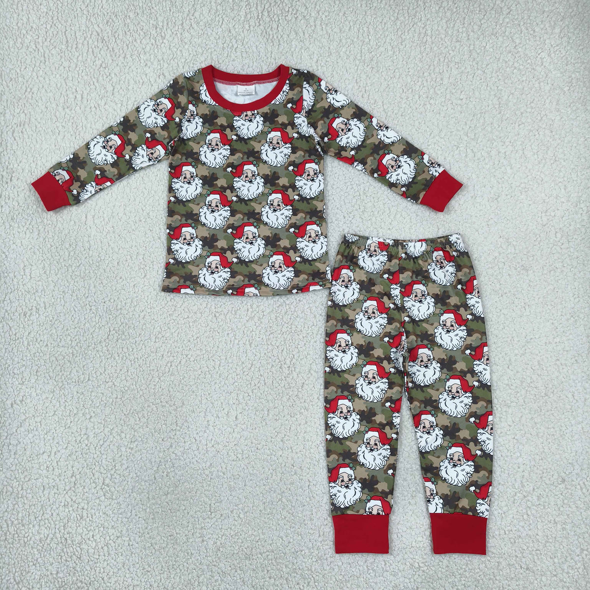 Baby Boys Kids Long Sleeves Santa Christmas Shirt Pants Pajamas Camo Set Clothes