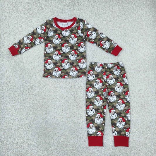 Baby Boys Kids Long Sleeves Santa Christmas Shirt Pants Pajamas Camo Set Clothes