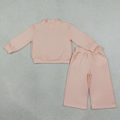 Sibling Baby Girl Kids Long Sleeves Shirts Pockets Pants Cotton Sets Clothes