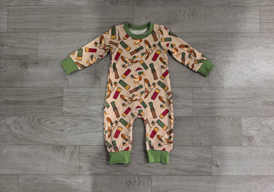 No moq Preorder Baby Boys Kids Long Sleeves Ducks Christmas Hunting Romper Clothes