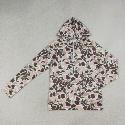 Sibling Baby Boys Adult Woman Ducks Dogs Camo Zipper Hoodie Pockets Hunting Pullovers Shorts