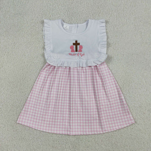 Sibling Baby Boys Girls Kids Embroidery Cross Child of God Dress Set Clothes