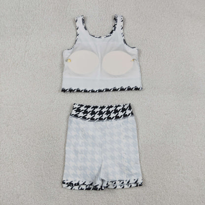 Baby Girls Kids Sleeveless Shirt Shorts Skirt Skort Yoga Active Clothes Black Set