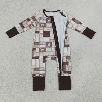 Baby Boys Kids Long Sleeves Ducks Deer Camo Zipper Footie Sleeper Romper