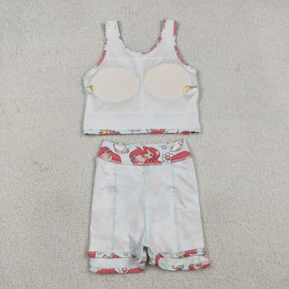 Baby Girl Sleeveless Princess Tops Skirt Shorts Yoga Active Set