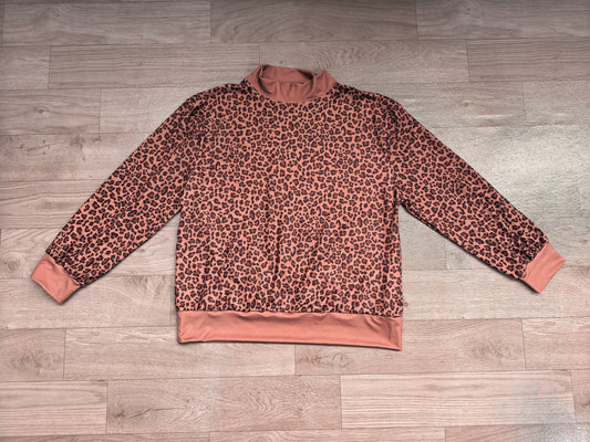 No moq Preorder Adult Women Long Sleeves Leopard Shirt Tops Brown Pullover Clothes