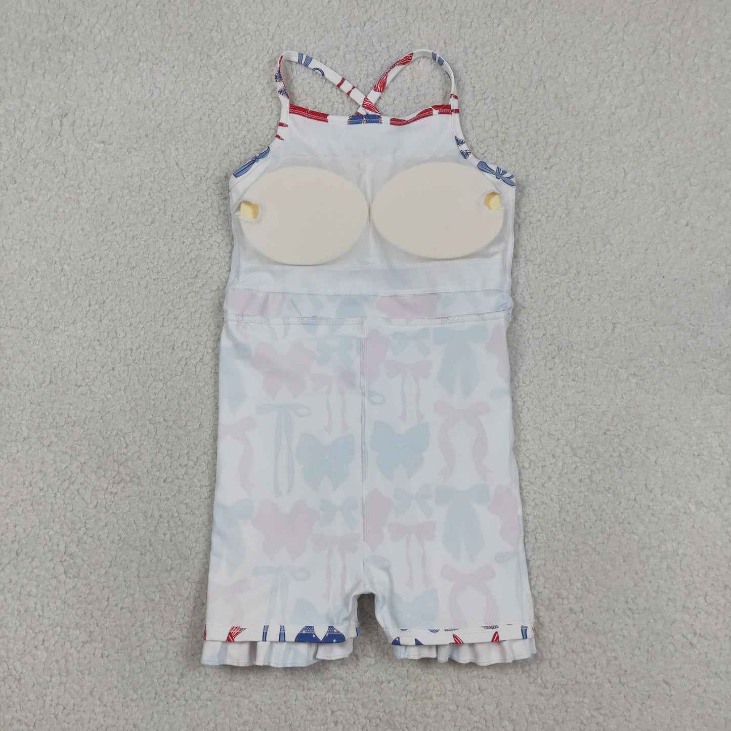 Baby Girls Sleeveless 4th of July Bows Yoga Shorts Knee Length Dress