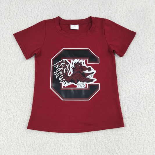 Baby Boy Kids Red Short Sleeves Chicken Shirt Team Clothes