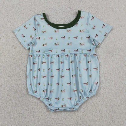 Baby Boys Kids Short Sleeves Ducks Summer Bubble Romper
