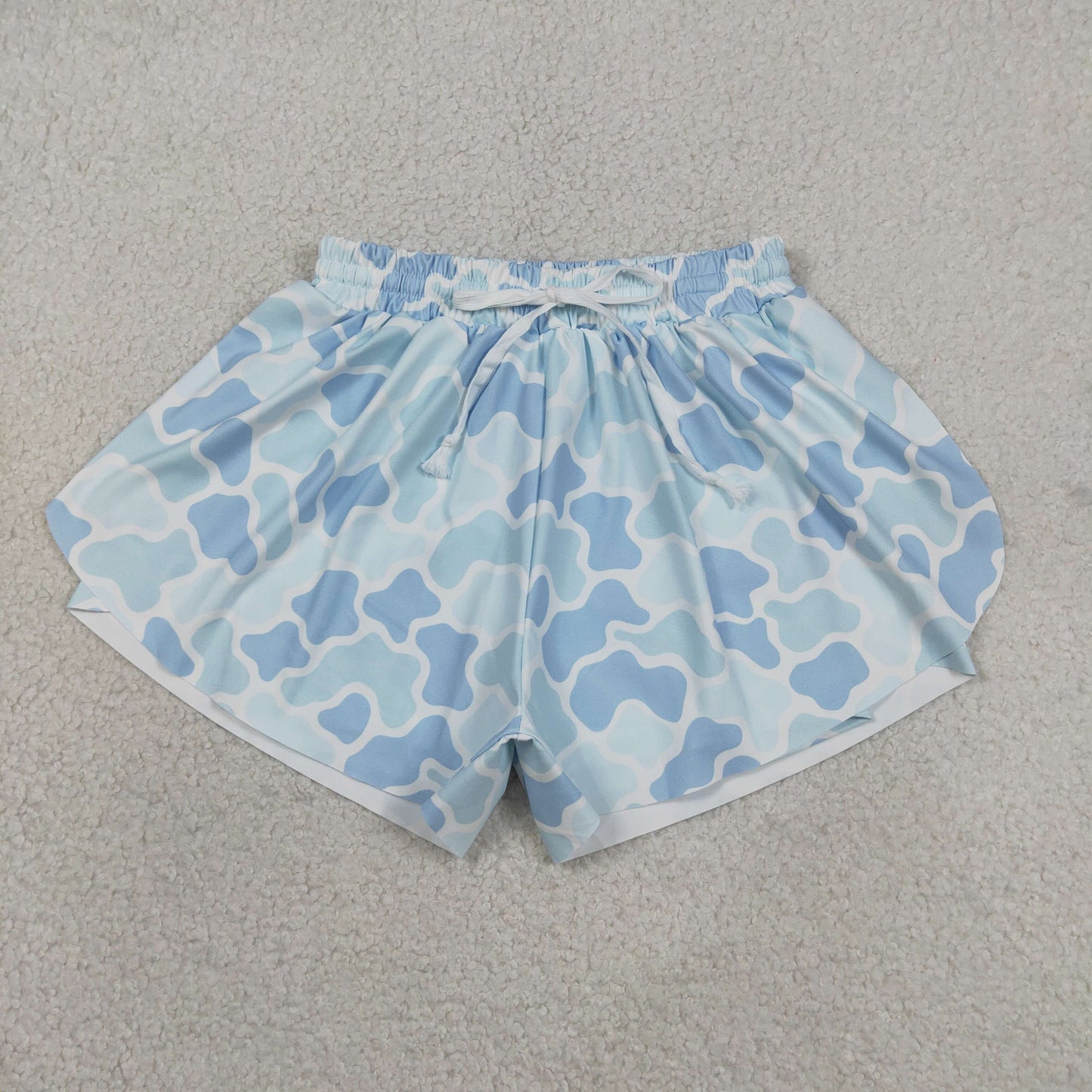 Adult Women Blue Camo Yoga Southern Shorts Bottoms Clothes