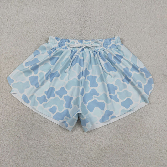 Adult Women Blue Camo Yoga Southern Shorts Bottoms Clothes