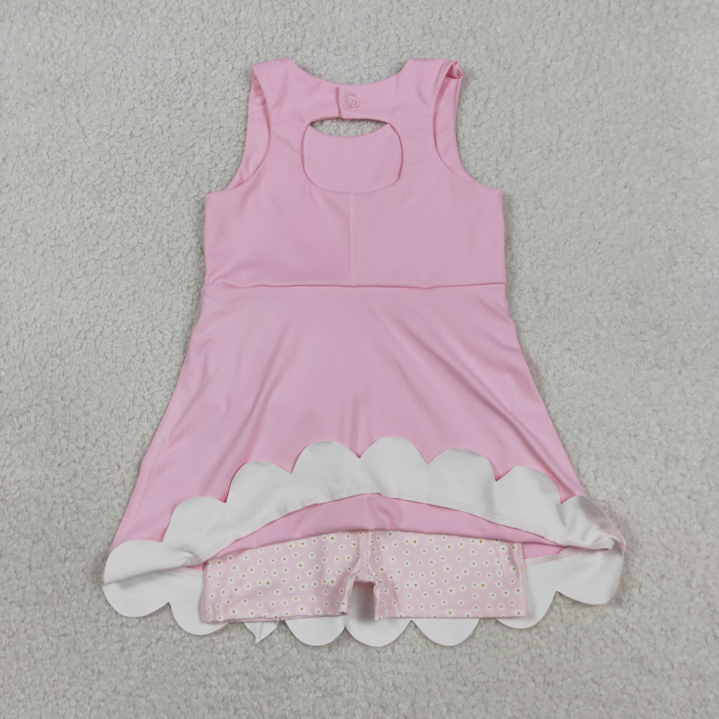 Sibling Baby Girls Kids Sleeveless Floral Bows Yoga Scallop Shorts Dresses