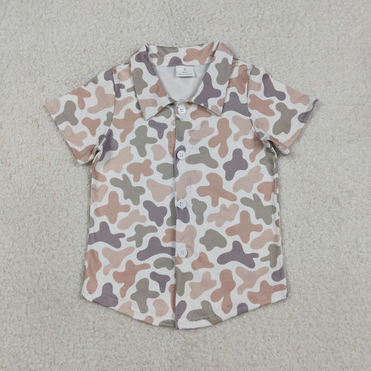 RTS Baby Boys Short Sleeves Buttons Cardigan Camo Shirt