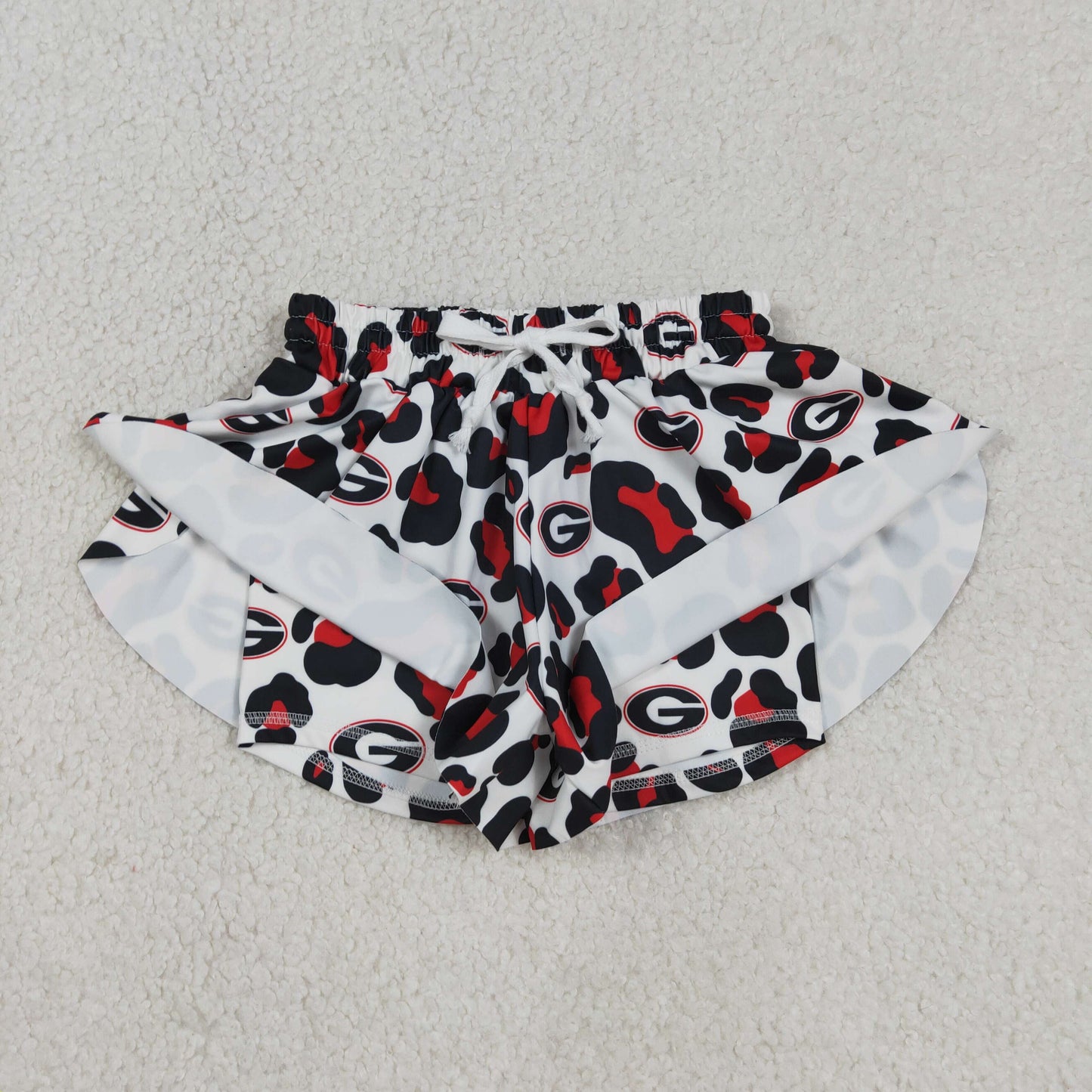 RTS Baby Girls Kids Leopard G Team Yoga Active Ruffle Shorts Bottom
