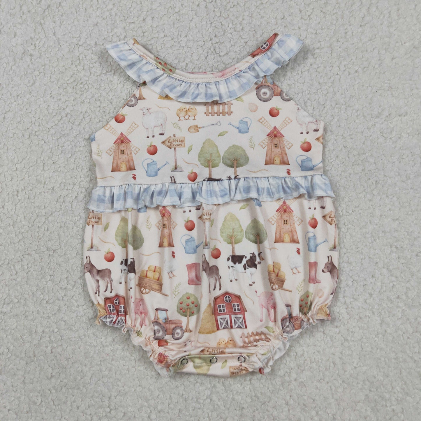 Sibling Baby Girls Kids Farm Animals Ruffle Tops Shorts Set Romper Summer Clothes