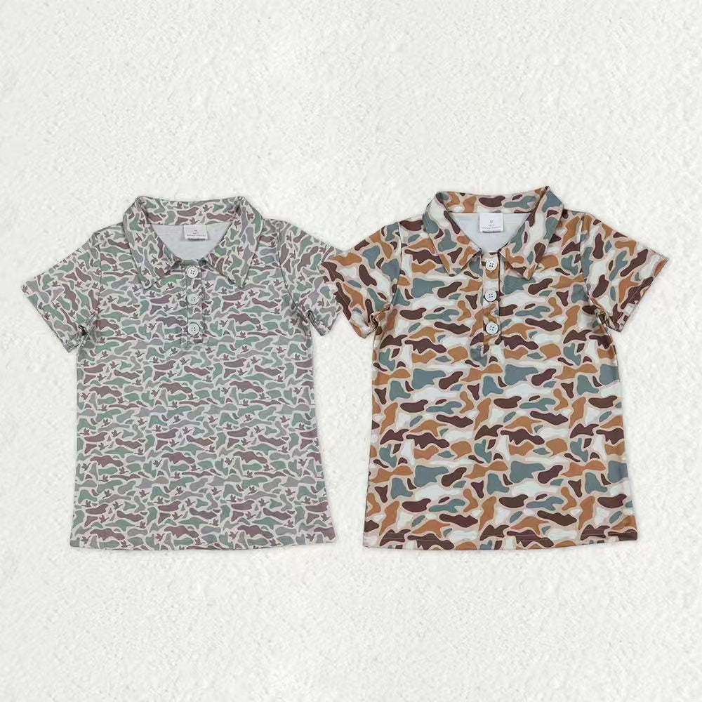 Sibling Baby Boys Short Sleeves Southern Camo Buttons Hunting Shirts Tops