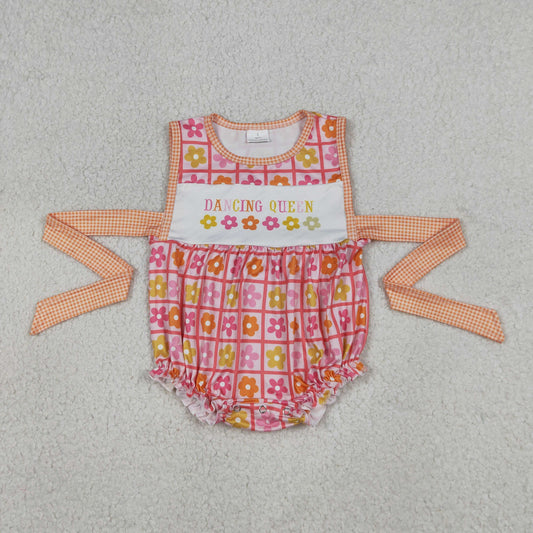 Baby Girls Infant Sleeveless Dancing Queen Flower Bubble Romper