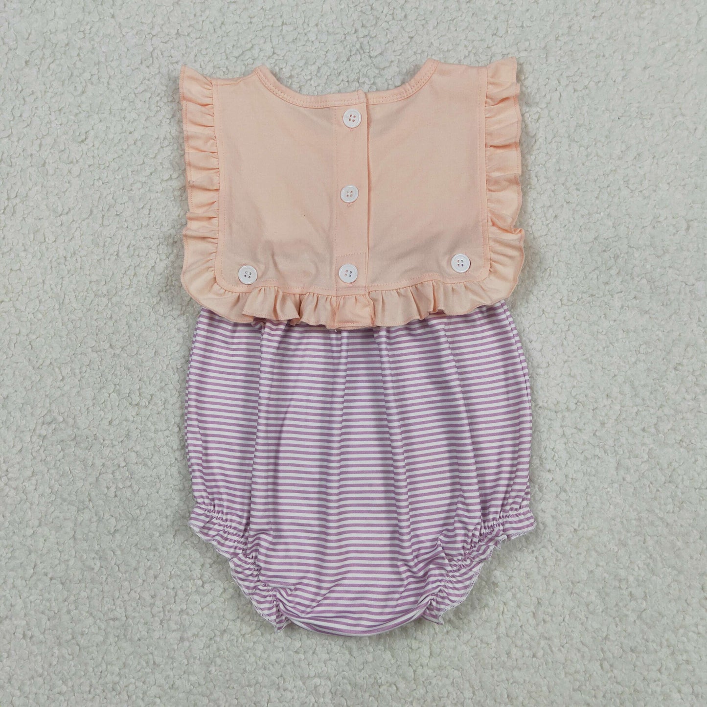 Baby Girls Infant Summer Purple Stripes Bubble Romper