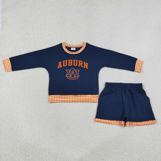 Sibling Baby Girls Kids Long Sleeves Shirts Pockets Shorts Cotton Sets Team Clothes