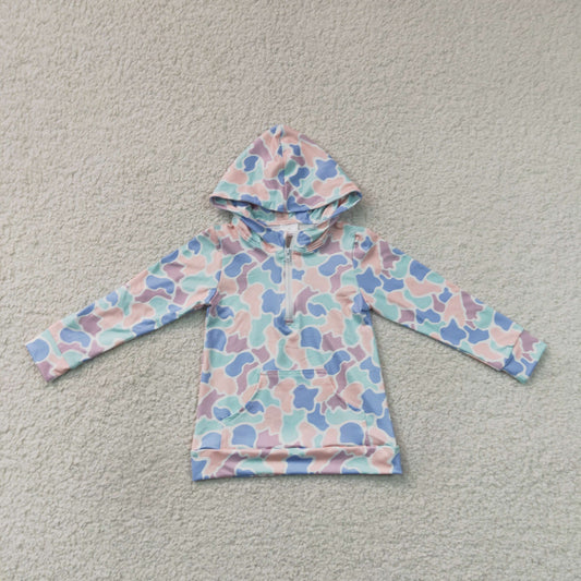 Baby Boys Kids Long Sleeves Pocket Hoodie Zipper Shirt Camo Tops