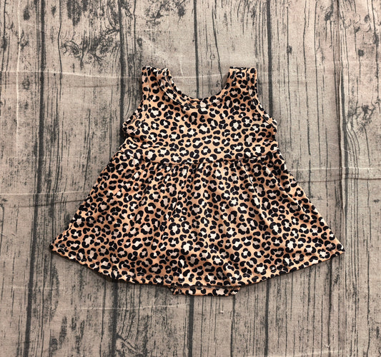Preorder Baby Girl Toddler Sleeveless Leopard Skort Jumpsuit Clothes