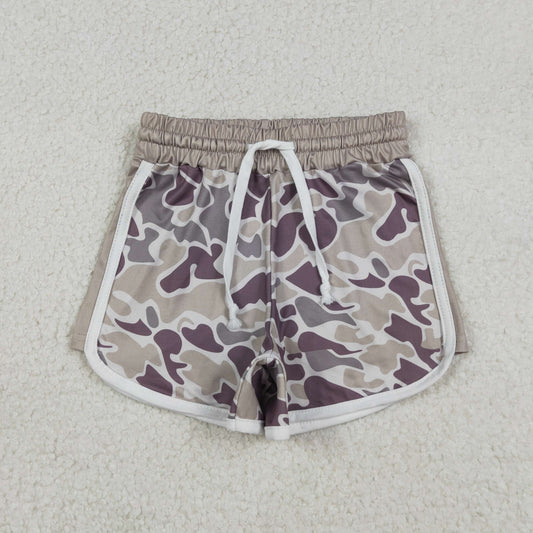 Baby Girls Kids Dark Grey Camo Pattern Shorts Bottoms