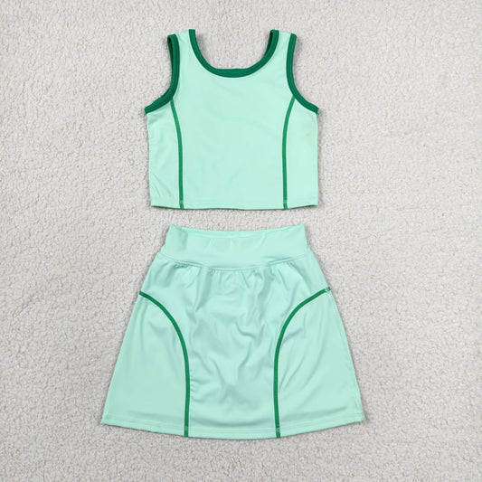 Sibling Baby Girls Kids Sleeveless Shirts Skirts Shorts Yoga Active Sets Summer Clothes RTS