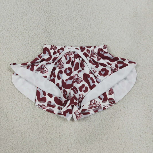 Baby Girls Kids Leopard Dogs Team Yoga Active Ruffle Shorts Bottom