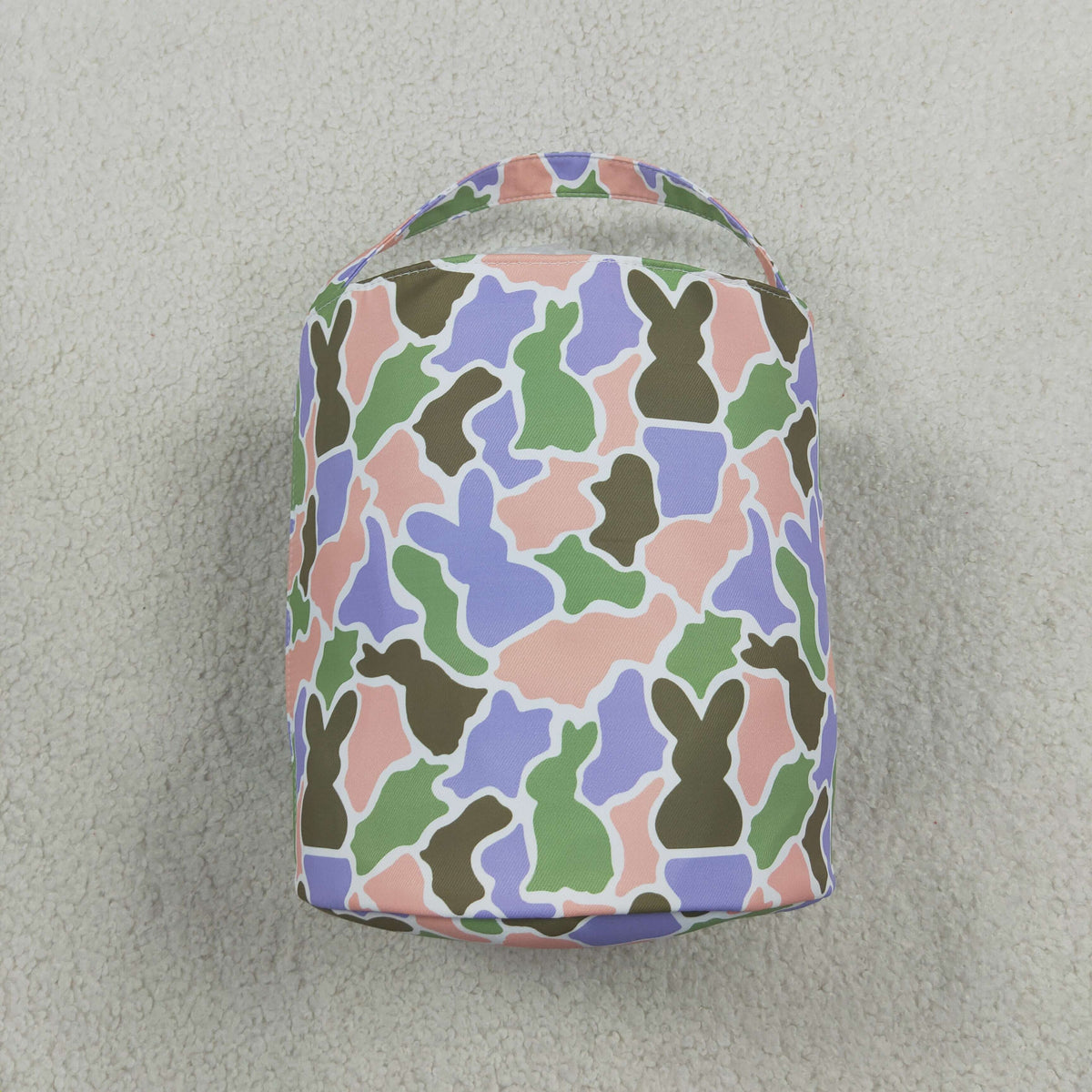 Baby Toddler Kids Embroidery Easter Rabbit Camo Print Basket Bag RTS
