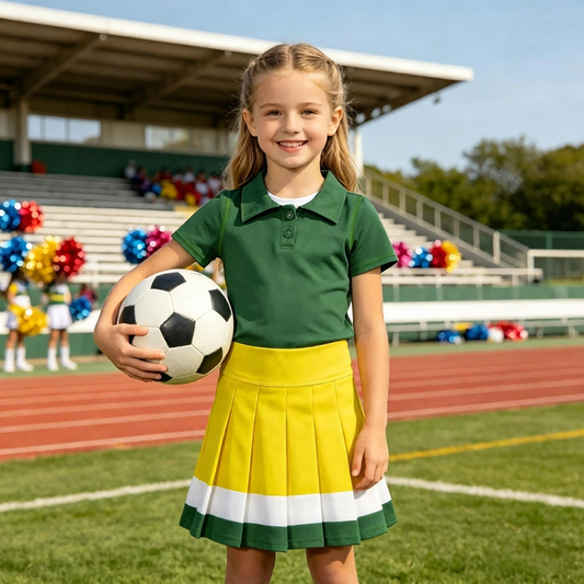 Baby Girls Kids Short Sleeves Green Buttons Shirt Skirt Shorts Yoga Active Set Clothes