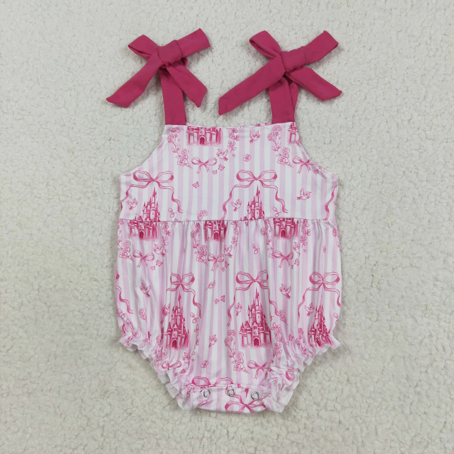 RTS Sibling Baby Girls Kids Castles Bows Flower Rompers Dress Sets