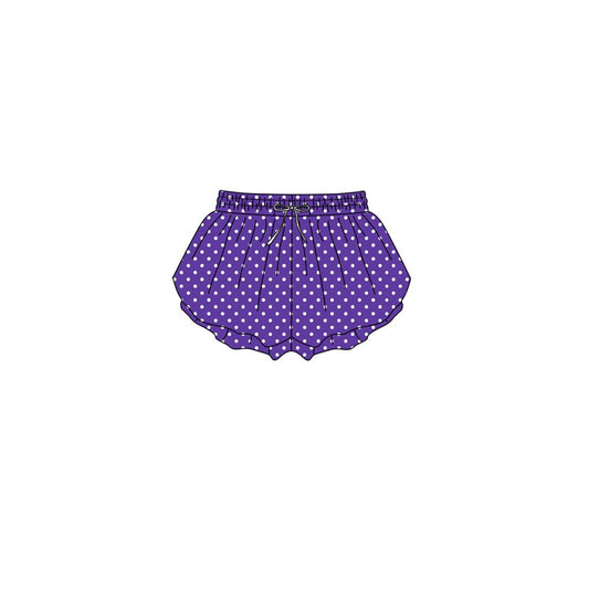 Moq 5 Preorder Baby Girls Kids Dogs Yoga Active Ruffle Shorts Bottom Purple Clothes