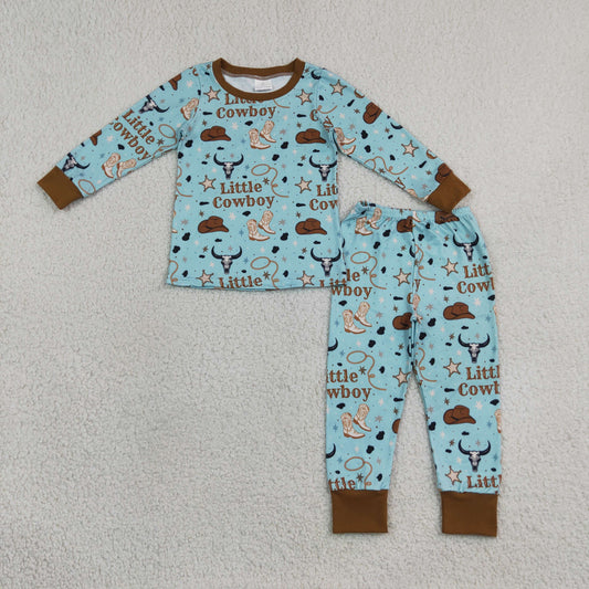 Baby Boys Kids Long Sleeves Cowboy Shirt Pants Set Pajamas Western Clothes