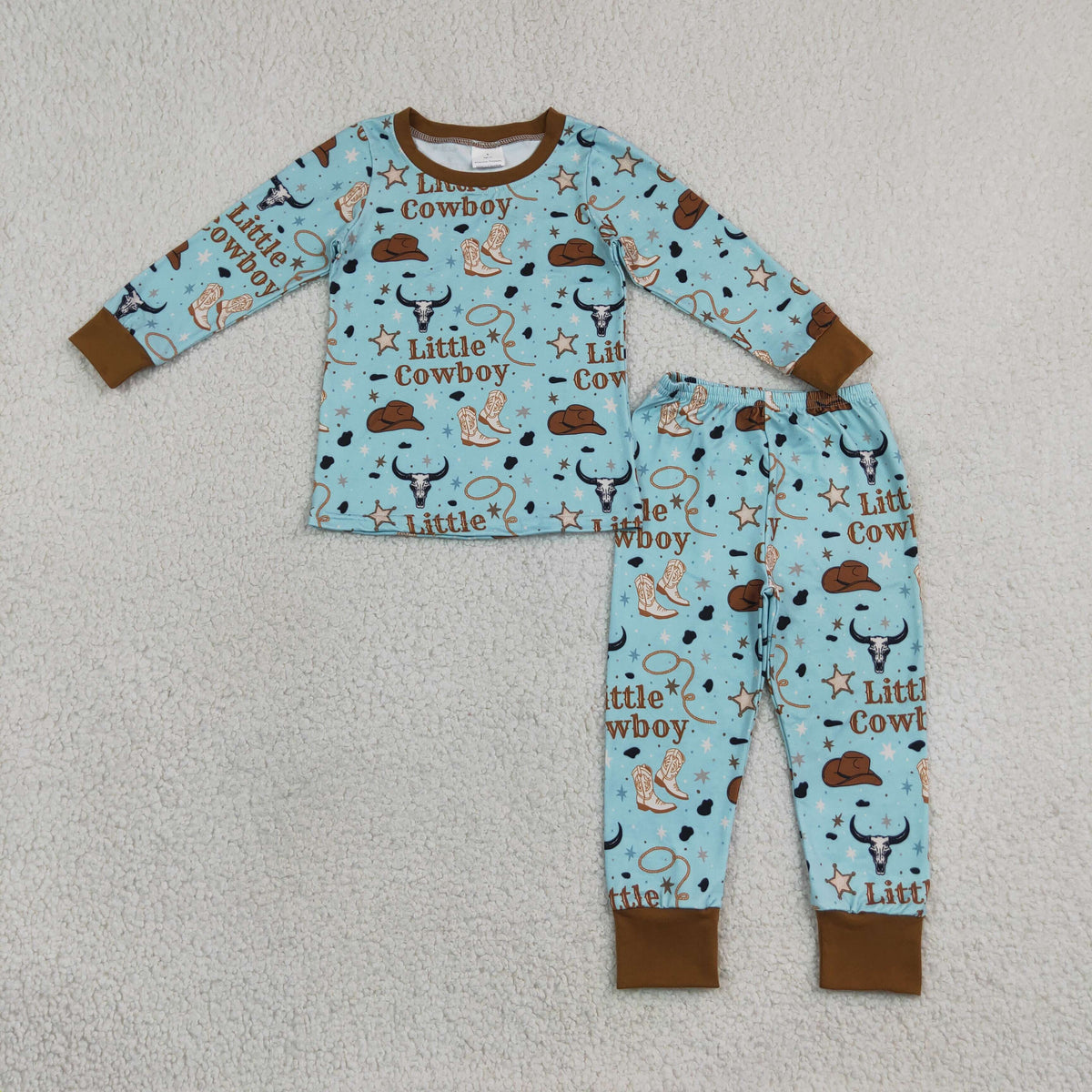 Sibling Baby Boys Kids Long Sleeves Cowboy Western Zipper Romper Set Pajamas Clothes