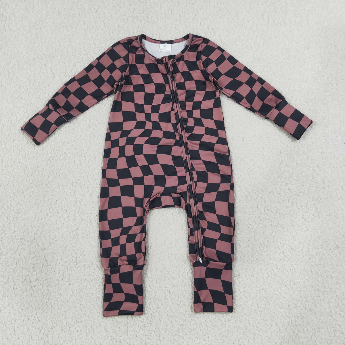 Sibling Baby Boys Long Sleeves Plaid Zipper Footie Sleeper Rompers