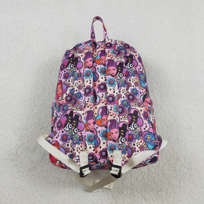 RTS Baby Girls Kids Singer Flower Zipper Backpack School Purple Bag