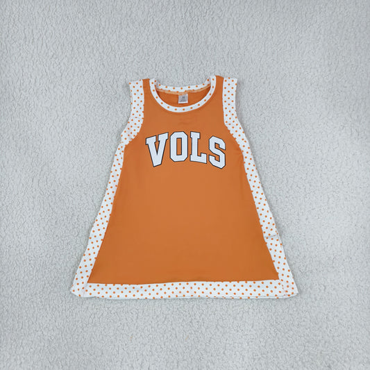 Baby Girls Kids Sleeveless Orange Shorts Team Dress Yoga Active Clothes