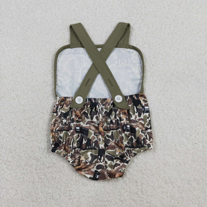 RTS Baby Boys Kids Short Sleeves Shirt Ducks Dogs Camo Pockets Shorts Hunting Clothes Set