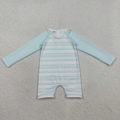 RTS Sibling Baby Boys Kids Long Sleeves Stripes Zipper Tops Shorts Set Jumpsuit Swimsuits Clothes