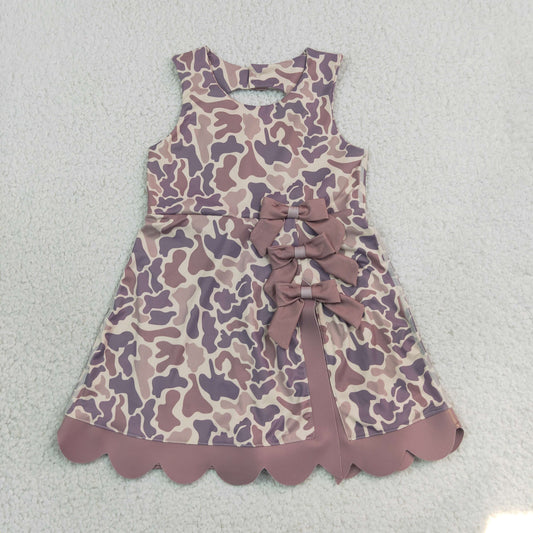 Baby Girls Kids Sleeveless Camo Bows Shorts Scallop Dress Yoga Active Clothes