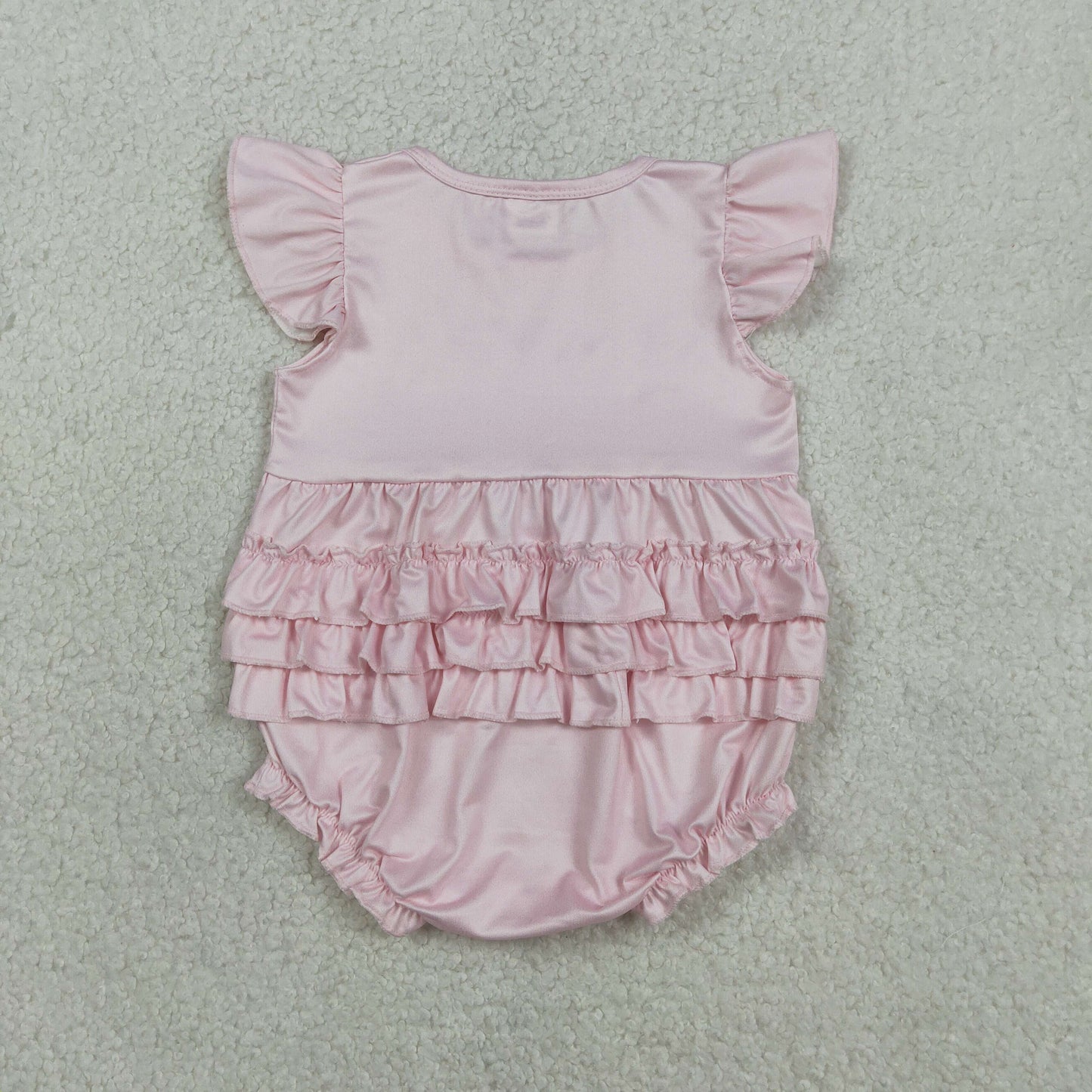 RTS Baby Girls Infant Short Sleeves Cherry Bows Ruffle Bubble Romper