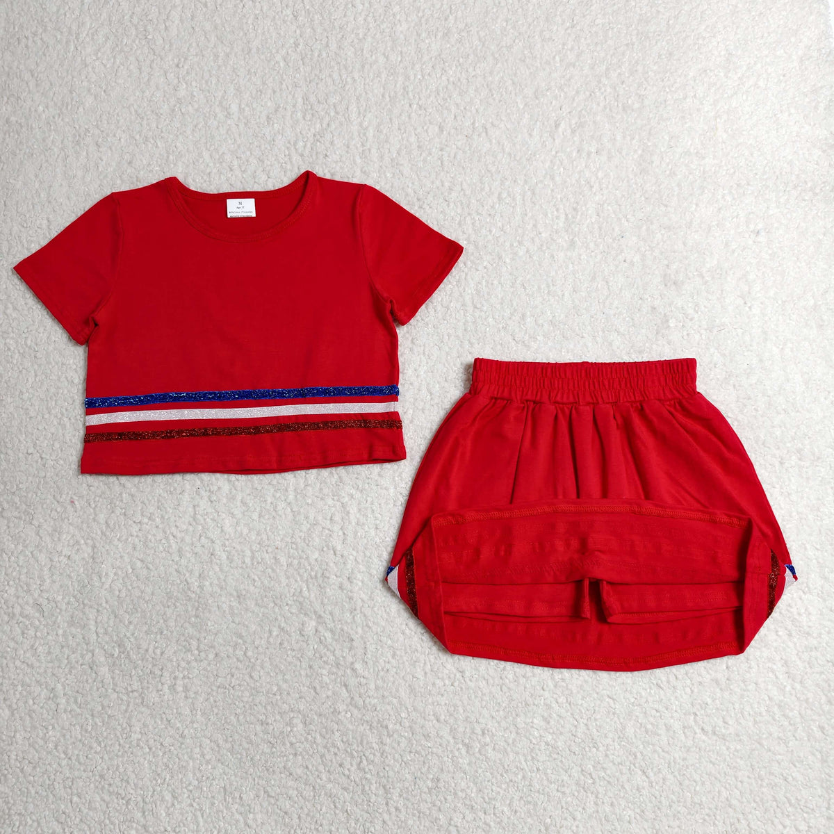 Sibling Baby Girls Kids Short Sleeves Stripes Shirts Skirts Shorts Summer Sets Clothes