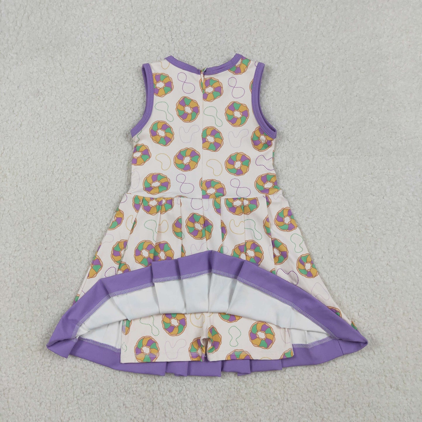 Baby Girls Kids Sleeveless Donuts Skort Yoga Active Mardi Gras Dress