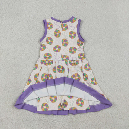 Baby Girls Kids Sleeveless Donuts Skort Yoga Active Mardi Gras Dress