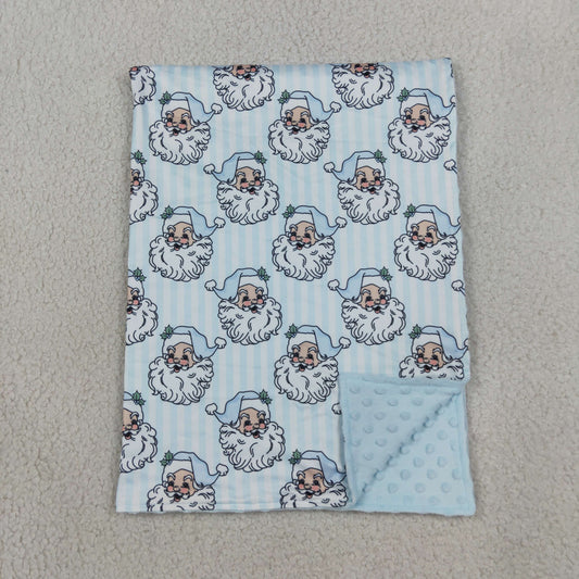 Baby Children Kids Christmas Santa Blue Stripes Blanket