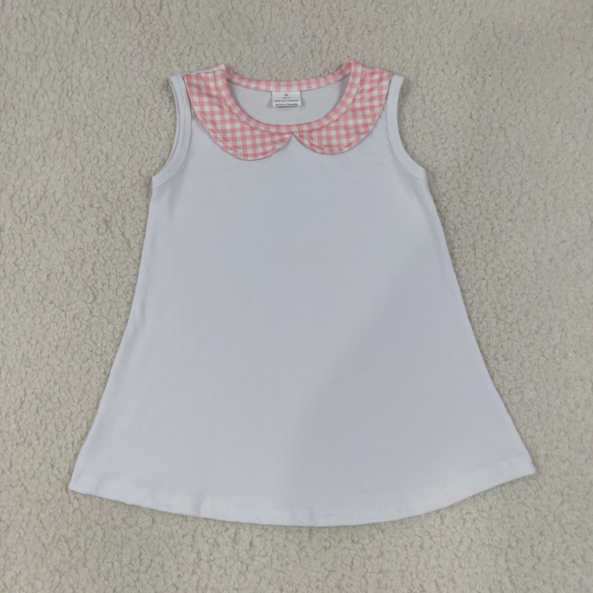 Baby Girls Kids Sleeveless Pink Plaid Tops Clothes