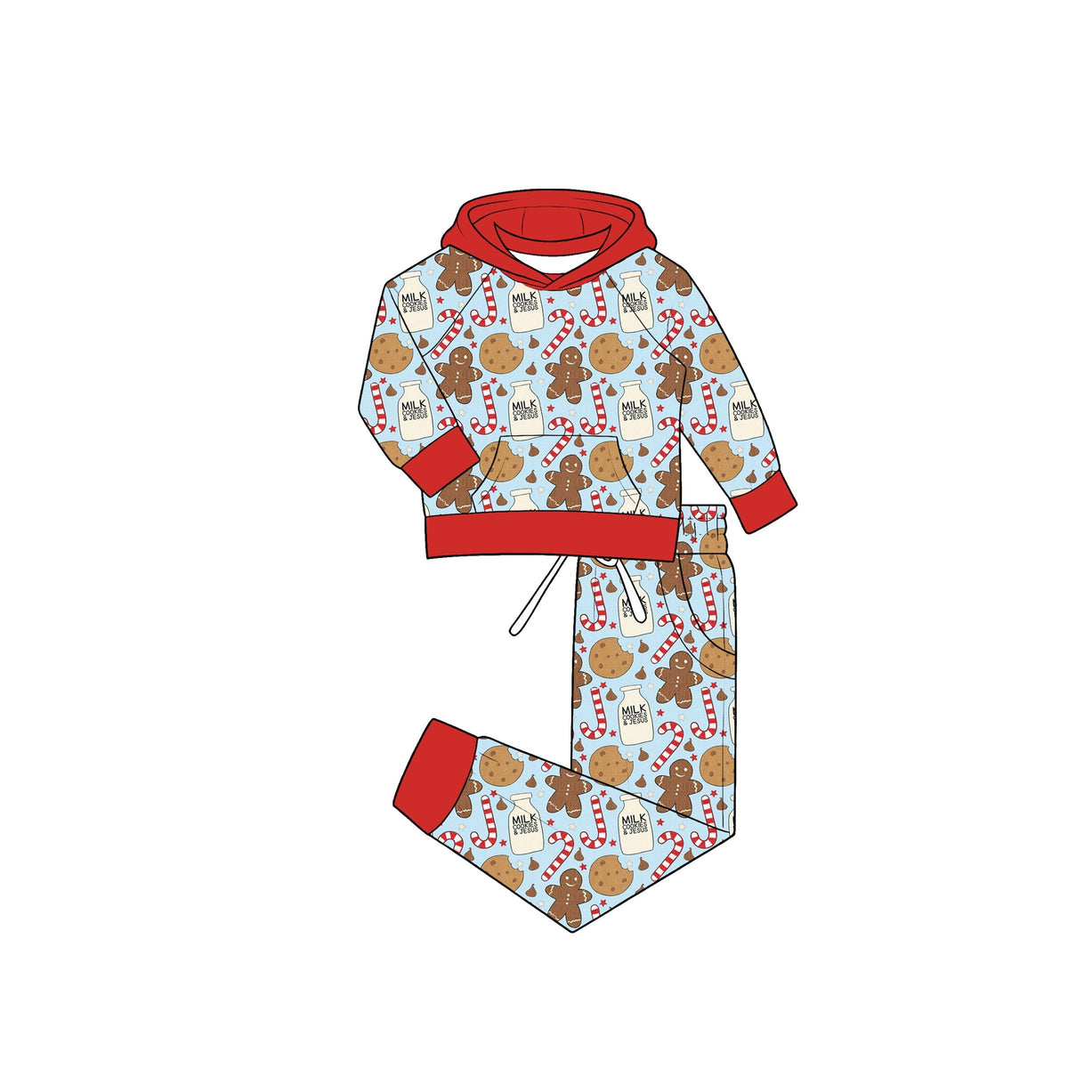 Moq 5  Preorder Baby Boys Kids Cookies Hoodie Pullover Pockets Pants Christmas Set Clothes