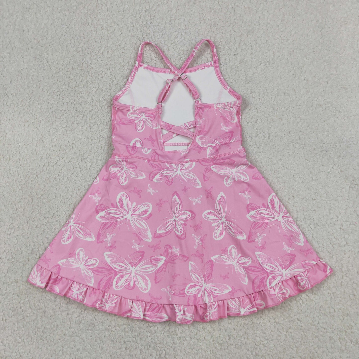 Baby Girls Kids Sleeveless Butterfly Yoga Active Knee Length Dress